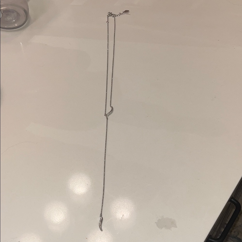 Kendra Scott Minimalist Silver Drop Lariat (Y necklace) Necklace - Women Jewelry - Picture 5 of 7